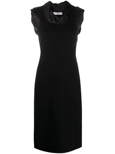 Givenchy Logo Jacquard Trim Sheath Dress In Black