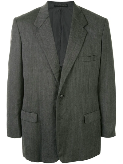 Pre-owned Yohji Yamamoto Buttoned Blazer Jacket In Grey