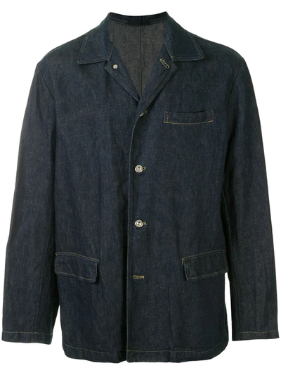 Pre-owned Yohji Yamamoto Buttoned Denim Jacket In Blue