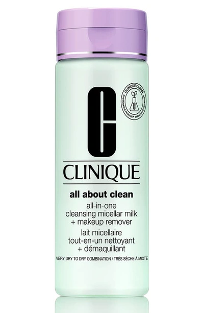 Clinique All About Clean All-in-one Cleansing Micellar Milk + Makeup Remover 6.8 Oz. In Skin Types: I – Very Dry/dry, Ii – Dry Combination