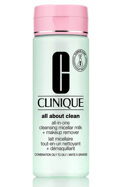 Clinique All About Clean All-in-one Cleansing Micellar Milk + Makeup Remover 6.8 Oz. In Skin Types: Iii - Combination Oily, Iv - Oily