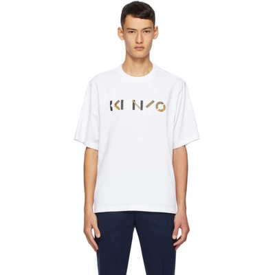 Kenzo T-shirt With Multicolour Logo In White