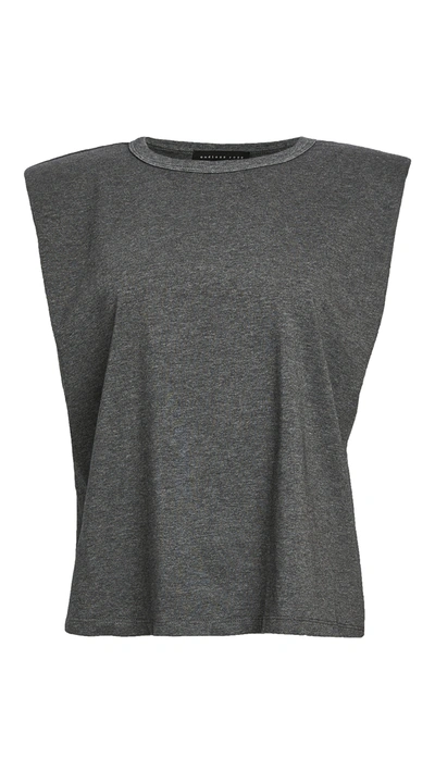 Endless Rose Padded Shoulder T-shirt In Grey
