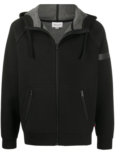 Woolrich Zipped-up Bomber Jacket In Black