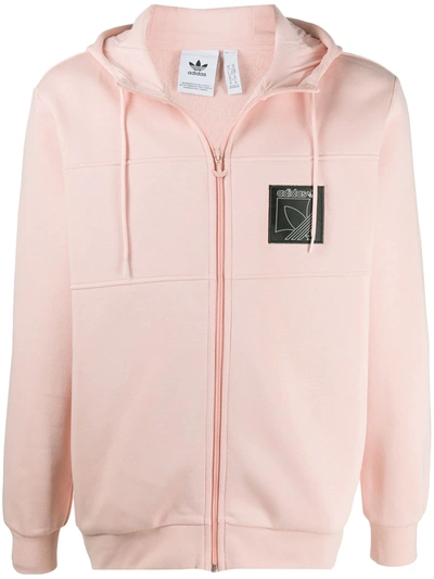Adidas Originals Chest Logo Hoodie In Pink