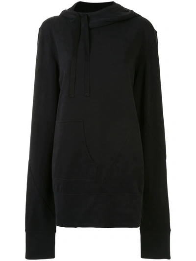 Ann Demeulemeester Drawstring Draped Sleeves Hoodie In Black