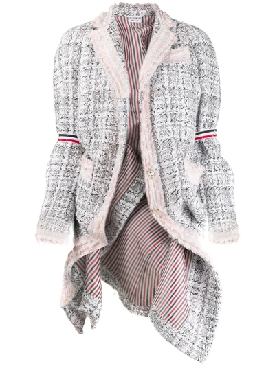 Thom Browne Oversized Tweed Jacket In Grey