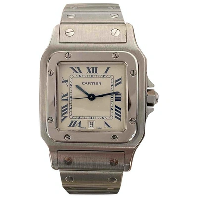 Pre-owned Cartier Santos Galbée Silver Steel Watch