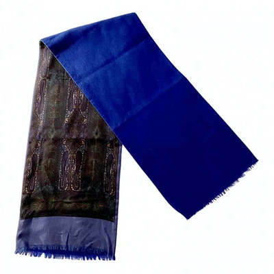 Pre-owned Lanvin Cashmere Scarf In Blue