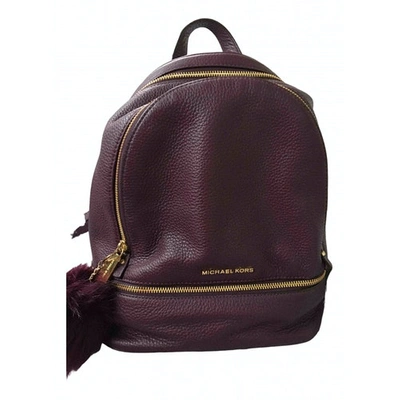 Pre-owned Michael Kors Rhea Purple Leather Backpack