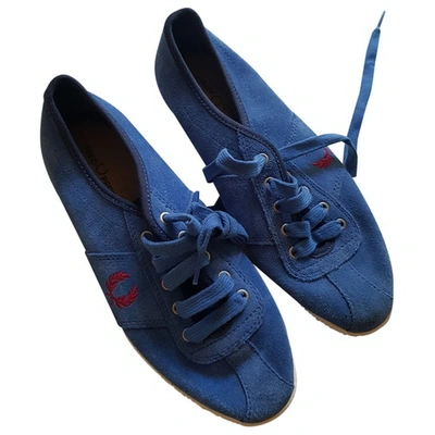 Pre-owned Fred Perry Blue Suede Trainers