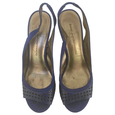 Pre-owned Diane Von Furstenberg Leather Sandal In Blue