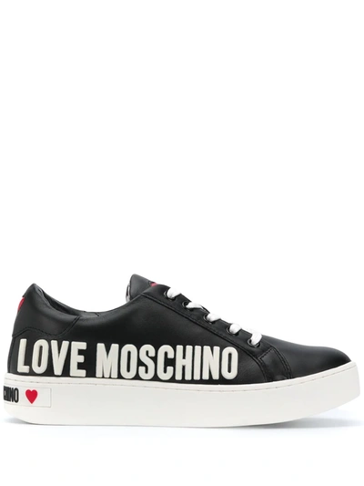 Love Moschino Black Sneaker With White Logo
