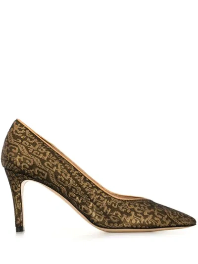 Etro Jacquard Fabric Court Shoe In Gold