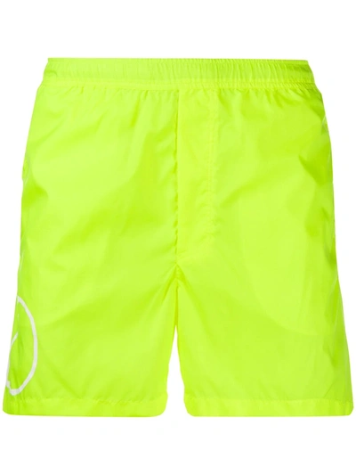 Valentino Vlogo Print Swim Shorts In Yellow