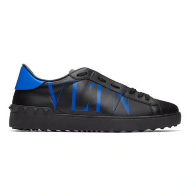 Valentino Garavani Vltn Blue/black Leather Sneakers In Kp8 Nero/az