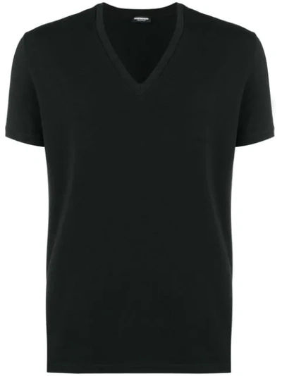 Dsquared2 V-neck Short-sleeved T-shirt In Black