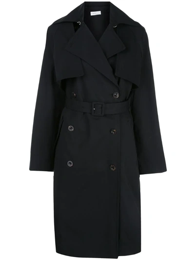 Rosetta Getty Detachable Sleeve Trench Coat In Black