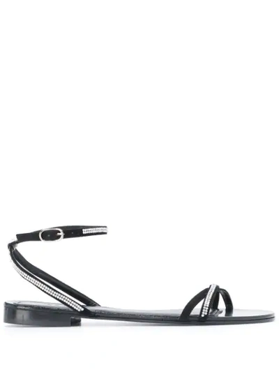 Ba&sh Cibil Crystal-embellished Sandals In Black
