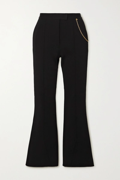 Givenchy Chain-embellished Woven Flared Pants In Black