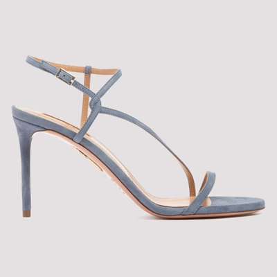 Aquazzura Independent Woman Suede Sandals In Blue