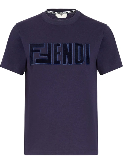 Fendi Logo-detail T-shirt In Blue