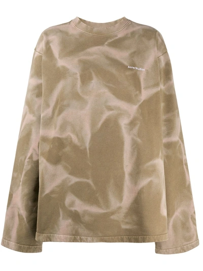 Acne Studios Tie-dye Crew Neck Sweatshirt In Green