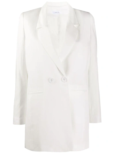 Anine Bing Madeline Lyocell, Linen And Cotton-blend Blazer In Ivory