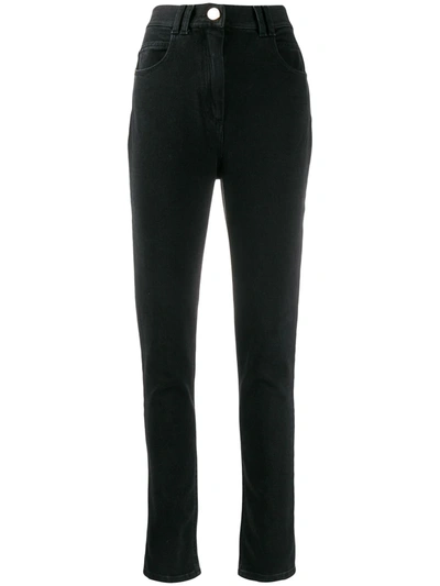 Balmain Zip-detailed Stretch-crepe Skinny Pants In Black