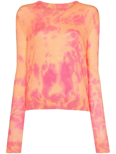 The Elder Statesman Hot Tranquility Tie-dyed Cashmere Sweater In Pink