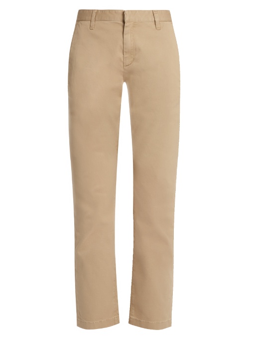 Saint Laurent Stretch-cotton Gabardine Chino Trousers In Beige | ModeSens
