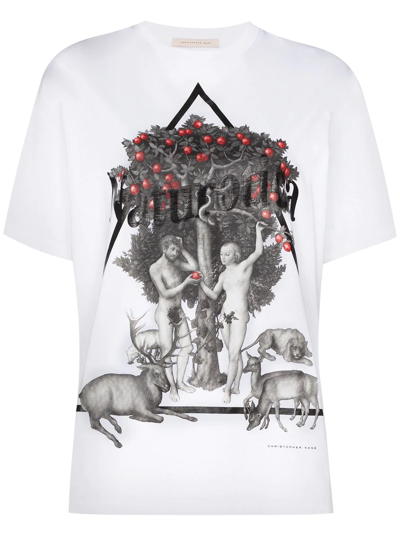Christopher Kane Naturotica-print Long-sleeved Cotton T-shirt In White