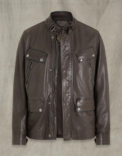 Belstaff Denesmere Leather Jacket In Brown