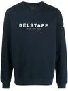 Belstaff Logo-print Cotton Sweatshirt In Dark Ink