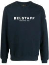 Belstaff Logo-print Cotton Sweatshirt In Navy