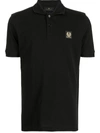 Belstaff Logo-patch Regular-fit Cotton Polo Shirt In Navy