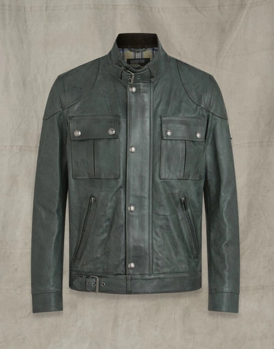 Belstaff Gangster 2.0 Leather Jacket In Green | ModeSens