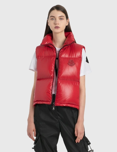 Moncler Puffer Gilet In Red