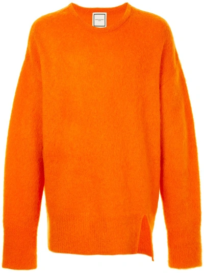 Wooyoungmi Split-hem Oversized Sweater In Orange
