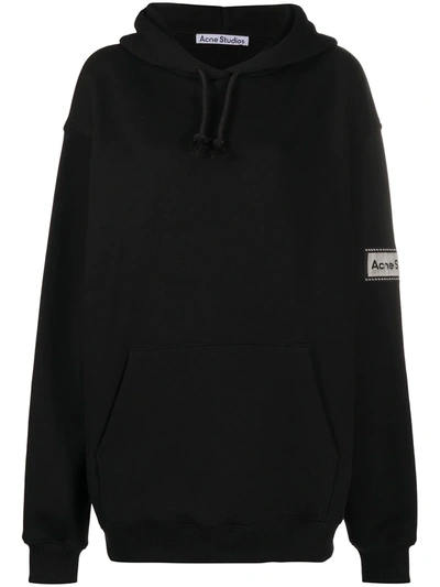 Acne Studios Logo-patch Hoodie In Black