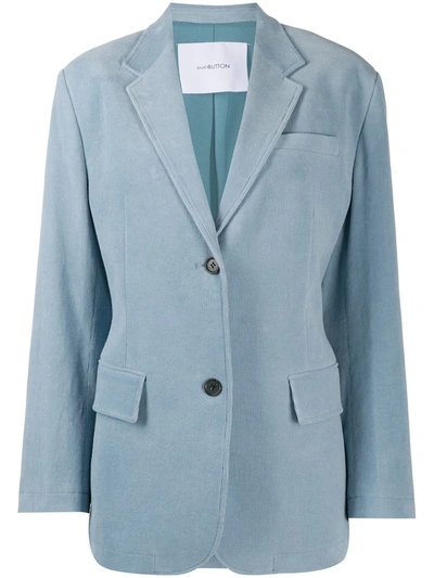 Pushbutton Single-breasted Regular-fit Blazer In Blue