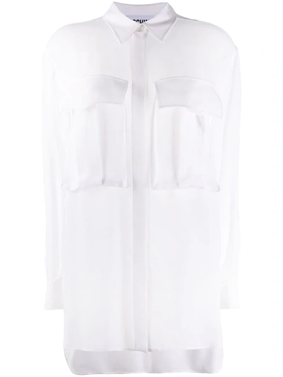 Moschino Oversized Flap Pocket Shirt In White