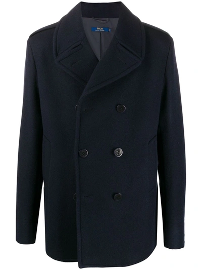 Polo Ralph Lauren Double-breasted Short Coat In Blue