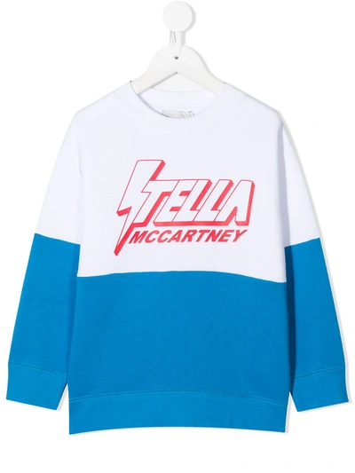 Stella Mccartney Kids' Logo-print Crew-neck Sweatshirt In White