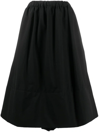Comme Des Garçons Comme Des Garçons A-line Pull-on Midi Skirt In Schwarz