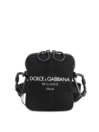 Dolce & Gabbana Scuba Cross Body Bag In Black In Nero/bianco