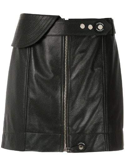 À La Garçonne Leather Mini Skirt In Black
