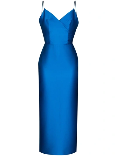 Rasario Acute Angled Midi Dress In Blue