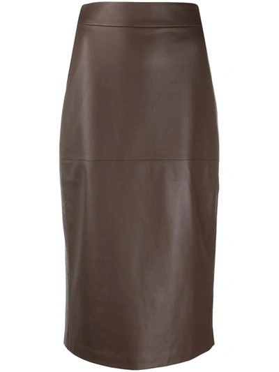 Fabiana Filippi Slim-fit Pencil Skirt In Brown