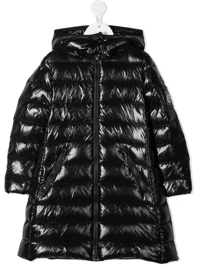 Moncler Kids' Moka Hooded Padded Coat In Black